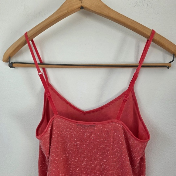 Express Glittery Pink/Red V Neck Tank Top - XS - Picture 4 of 7